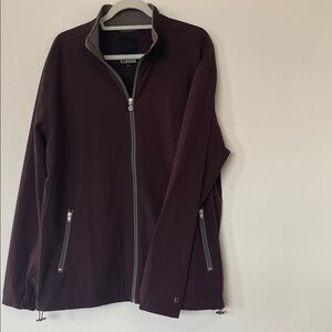 Linksoul Men's Moris Full Zip Performance Windbeaker.Maroon color.